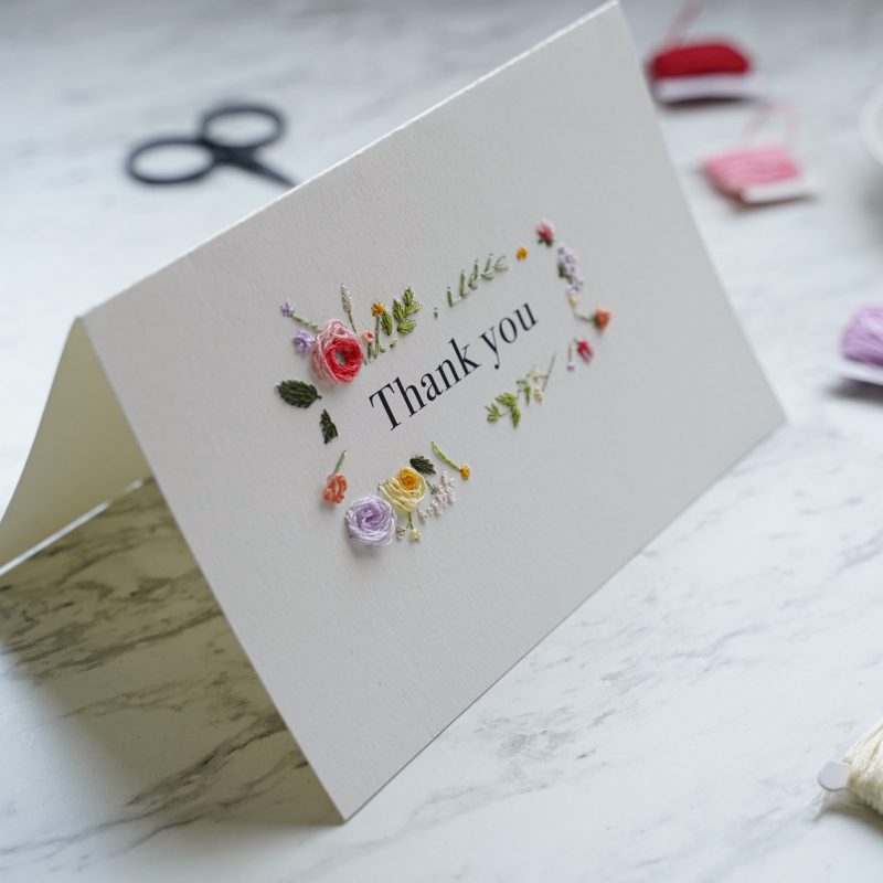 Thank-you-card-florals-embroidery-on-paper