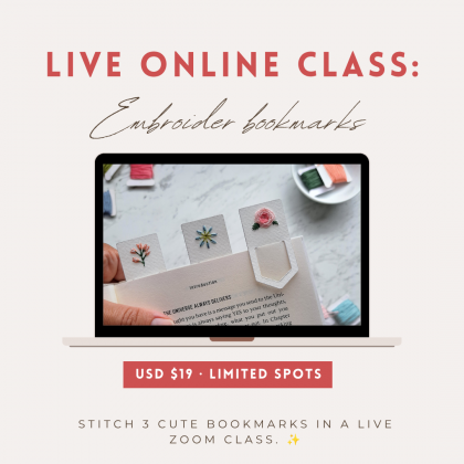 Zoom Class: Embroider bookmarks