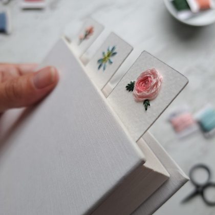 embroidery on paper book marks. 4jpg