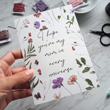 For Mom Embroidered Card