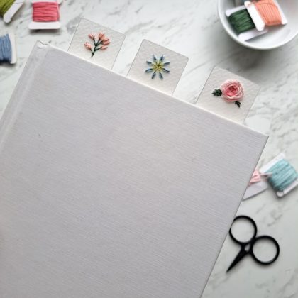 paper embroidery bookmarks