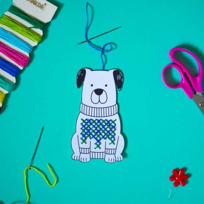 embroidery-on-paper-kit-dog-1